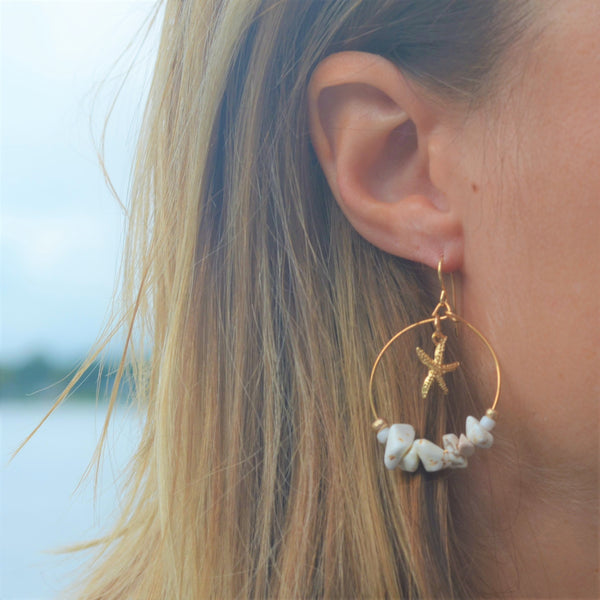 Scattered Seashells Circle Earrings