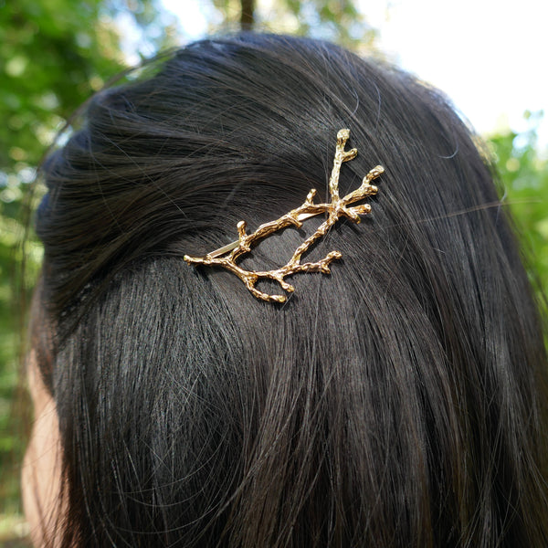 Coral Branch Hair Pins