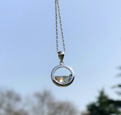 Clear Waters Ahead Silver Necklace
