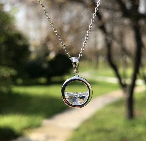 Clear Waters Ahead Silver Necklace