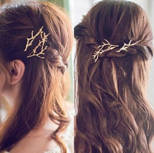 Coral Branch Hair Pins