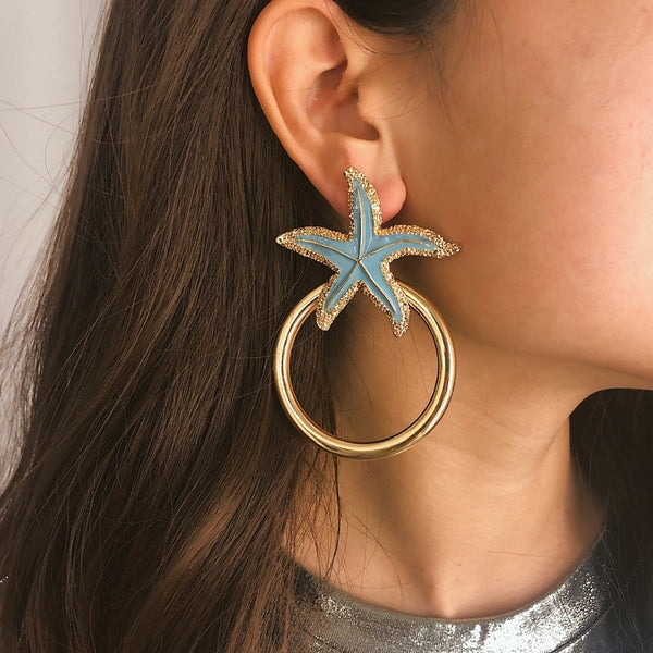 Oversize Starfish Earrings